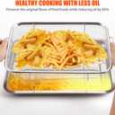 Air Fryer Basket for Oven 18.7"x12.8", 2 Pack Extra Large Air Fryer Basket and Tray Stainless Steel Oven Air Fryer Pan Rack for Cooking Baking and Broiling