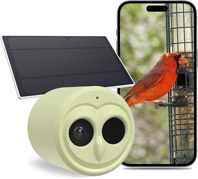 5G Bird Watching Camera, Hibird Smart AI Identify and Auto Capture 10000+ Bird Species IP66 Mini Wireless Watching Camera with Solar Panel, Ideal Gift for Birds Lover