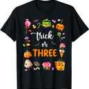 Trick Or Three Halloween Theme 3rd Birthday Boy 3 Yrs Old T-Shirt