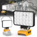 LIVOWALNY 20V Work Light for Dewalt Battery, 78W 7800 Lumen Battery Flashlight, Portable Tools, LED Work Light with USB-A & Type-C Charging Port for Camping, Hiking (1 PCS)