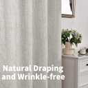 YoungsTex Light Grey Linen Curtains 84 Inch Length for Living Room, Textured Semi Sheer Window Drapes with Bronze Grommet Light Filtering for Bedroom Dining, 2 Panels, 52 X 84 Inch