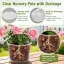 12/10/8/6/4 Inch Clear Nursery Pots with Drainage and Saucers, 20 Pack Large Clear Plastic Nursery Pots for Plants, Seedling Plant Pots for Repotting and Growing Plants, Flowers & Vegetables, 4/6/8/10/12 inch-20pcs