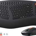 MEETION Ergonomic Keyboard and Mouse, Multi-Device Bluetooth Keyboard and Mouse Wireless, 4 DPI Adjustable Mouse, Full-Sized Split Keyboard, for PC/Computer/Laptop/Tablet/Window/Mac
