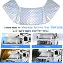 Custom Fit RV Windshield Cover for Mercedes Sprinter Van 2007-2026 All-Weather Sunshade for Blackout Privacy, Waterproof and Durable