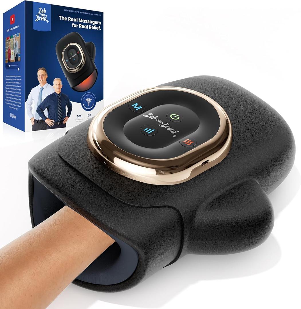 BOB AND BRAD Hand Massager with Heat and Compression, Individual Fingers, FSA-HSA Eligible, Cordless HandSpa Pro Hand Massager for Arthritis and Carpal Tunnel, Pain Relief, 5 Intensity Settings
