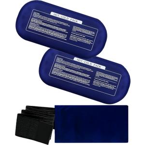 Reusable Hot and Cold Ice Packs with Adjustable, Flexible Ice Wraps  3-Piece Set for Shoulder, Back, Knee, Neck, Arm, Leg, and Joint or Muscle Injuries