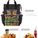 SMRITI Insulated Canvas Lunch Bag for Women/Men-9.6 L Reusable Leakproof Lunch Tote Bag for Work Picnic Beach - Fashion Lunchbox for Men and Women with Shoulder Strap(Dark Grey)