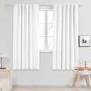 Deconovo Curtains – Room Darkening, Noise-Reducing, Thermal Insulated – Energy-Efficient Window Treatment for Bedroom, Living Room & Home Office – 2 Panels, Pure White, 52W x 50L Inch
