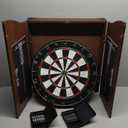 Sisal Dart Board Cabinet Sets, Decorative Dart Boards for Adults [12*Steel Darts] - Wooden Dartboard Cabinet with Integrated Scoreboard for Family Game Rooms