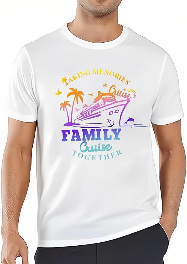 2025 Family Cruise Shirts Together Cruise Ship Travel T-Shirts Family Hawaiian Matching Outfits (Small, White)