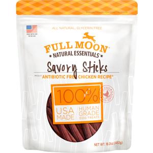 Full Moon All Natural Human Grade Dog Treats, Essential Chicken Savory Sticks, 16 Ounce (1 Pound (Pack of 1))