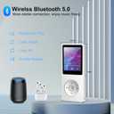 MP3 Player with Bluetooth 5.0, 1.8 inch Screen Portable Music Player with HD Speaker, HiFi Music Supports FM Radio, Voice Recorder, Supports Expanded Up to 128GB(White, 32GB)