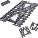 City Train Track Building Block Accessories, Train Track Accessories and Railway Track Expansion are Compatible with All Major Brands (Two Way Track Change)