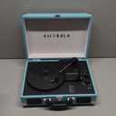 Victrola Journey Bluetooth Portable Suitcase Record Player  with Built-in Speakers, 3 Speed Vinyl Record Player, RCA Out, Headphone Jack (Turquoise)