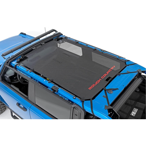 Rough Country Mesh Bikini Top for Ford Bronco (2021-2025) - Fits 2-Door & 4-Door Models, Works with Factory Hard & Soft Tops, UV-Resistant Shade, Easy Install