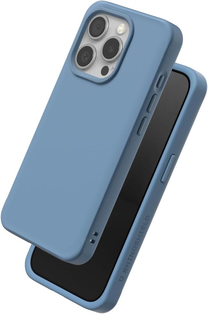 RhinoShield Case Compatible with iPhone 15 Pro | SolidX - Reinforced Shock-Absorbing Slim Design Protective Cover with 3.5M / 11ft Drop Protection - Tide Blue