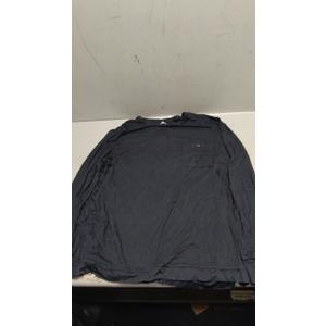 Bamboo Viscose Men's Long Sleeve Shirts Casual Crew Neck Pajama Tops (Medium, Black)