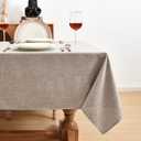 Fitable Faux Linen Tablecloths Rectangle 60 x 120 Inch - 6 Pack Neutral Table Clothes for 8 Foot Tables, Nature Faux Burlap Table Covers for Wedding, Party, Farmhouse, Banquet, Buffet