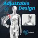 Female Mannequin - Premium Quality Construction, Detailed Dimensions for Realistic Proportions, Sturdy, Durable, and Secure, Versatile Display for Various Clothing Styles, Silver, Standard/Average