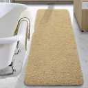 LOCHAS Bathroom Rug Runner 24x70 Inch, Soft Thick Absorbent Microfiber Bath Rugs for Bathroom, Machine Washable, Shaggy Plush Non Slip Bath Mat for Tub, Shower Floor, Quick Dry Mats, Beige (70x24 inch (Rectangular))