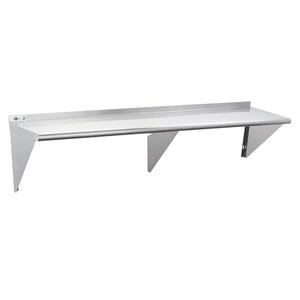 Profeeshaw NSF Stainless Steel Shelf 18” x 72”, 500 lb Commercial Shelves Wall Mounted Metal Shelving with Backsplash and 2 Brackets for Restaurant, Bar, Utility Room, Kitchen and Garage