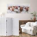 SOFE Wood Short Room Divider 3 Panel, 2.6 Ft Tall Shutters Folding Divider for Room Separation, White Room Partitions and Dividers Freestanding, Foldable Wall for Home Bedroom Office