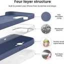 Vooii Compatible with iPhone 13 Pro Case, Liquid Silicone Upgrade [Camera Protection] [Soft Anti-Scratch Microfiber Lining] Shockproof Phone Case for iPhone 13 Pro 6.1 inch - Navy Blue