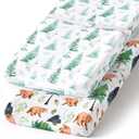 BROLEX Changing Pad Covers for Baby: Boy Girls Ultra Stretchy Soft 2 Pack, Brown Polar Bears