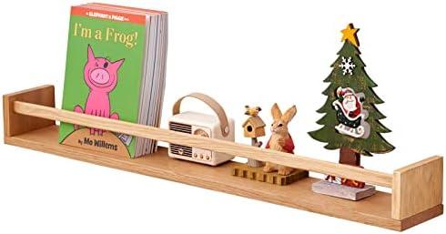 OAKERLAND Oak Floating Shelves 32 Inch Nursery Shelves, Nursery Book Shelves Floating Bookshelves Wall Mounted Shelves for Books, Toys and Decor Storage