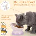 Elevated Cat Food Bowl 4 Pack 5 Oz Ceramic Raised Tilted Water Dishes, 15° Tilt Anti Vomiting, Protect Pets' Spines Bowls for Small Dog, Fat Faced Cat, Kitten