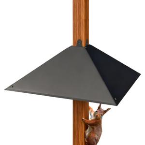 Metal Squirrel Baffle for 4x4 Post, Outside Wooden Pole Mount Squirrel Baffle for Bird Feeder Pole, 17 Inch Baffle for Bird Feeder Pole, Deter Squirrels, Straight Model,Gloss Black