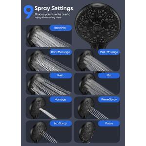 Rain Shower Head with Fixed Showerhead