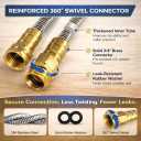 Metal Garden Hose 50 ft 304 Stainless Steel Water Hose with Nozzle Sprayer, Garden Hoses Flexible, Lightweight, No Kink, Heavy Duty for Outdoor (50 ft)