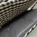 Klear Vu Porch Rocking Chair Cushion Set for Indoor and Outdoor Use, Assembled in The USA, Easy to Clean Stylish Seat and Back Pads with Fabric Ties, 20" x 17" x 2", Gingham Black