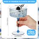 Jingmore 48 Pcs Ribbed Martini Glasses 10 oz Disposable Plastic Vintage Ribbed Coupe Glasses Unbreakable Dessert Parfait Glassware for Wedding Birthday Party Supplies (Blue)