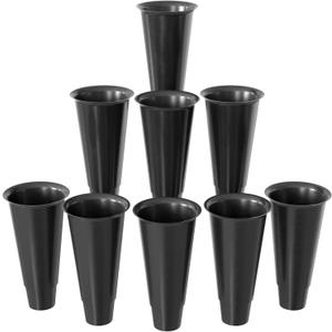 9 Black Buckets, Heavy Plastic Flower Buckets for Corner Floral Display Stand, Perfect for Weddings, Gardens, Flower Store Displays, and Cut Flowers - For Home & Events (Buckets ONLY)