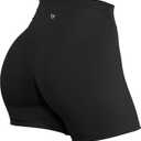 TomTiger Workout Shorts for Women High Waist Gym Shorts Bike Running Active Exercise Yoga Shorts Tummy Control (Medium, Black)
