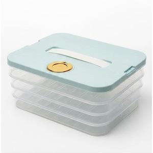 Varku 4-Tier Stackable Food Storage Container with Handle, Transparent Bento-Style Organizer for Kitchen & Refrigerator Ideal for Dumplings, Fruits, Snacks & Small Portions 