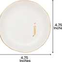 COLLECTIVE HOME - Ceramic Jewelry Tray, Decorative Trinket Dish for Rings Earrings Necklaces Bracelet Watch Keys, Birthday Mother's Day Christmas Gift for Women, 4.75", White Surface (J)