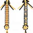 Yinder Graduation Leis 2026 Money Leis with Cash Holder 48 Inch Grad Ribbon Lei Class of 2026 Double Braided Necklace DIY Money Graduation Gift for Congrats Graduates Senior(Black and Gold)