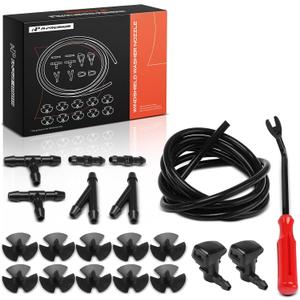 A-Premium Left and Right Windshield Washer Nozzle Kit Compatible with Ford Fusion 2008-2012 & Lincoln MKZ 2008-2012 & Mercury Milan 2008-2011, Windshield Wiper Washer Nozzle Spray Jet, Set of 22