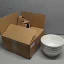 MALACASA Large Salad & Soup Bowls - Set of 4, 60 OZ Porcelain White Bowls for Ramen, Pasta, Pho - Microwave & Dishwasher Safe