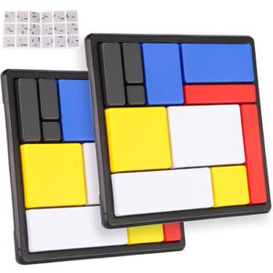 2 x 2 PCS Metal Logic Puzzle Brain Teaser Set, 88 Challenge Levels, Portable Thinking Game for Focus, Concentration and Stress Relief