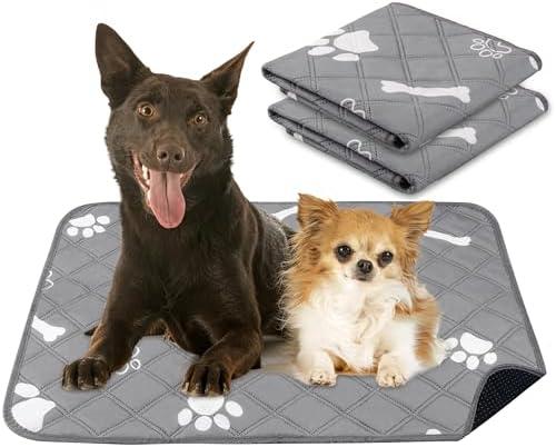 PatiencET Washable Pee Pads for Dogs, 18'' x 24" Reusable Puppy Pads with Super Absorbent for Pet Training, Housebreaking and Incontinence, 2 Pack Puppy Potty Pads with Waterproof Bottom