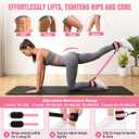 Pedal Resistance Band 40/50/60 lbs with Handles and Ankle Cuffs, 3-Tube Adjustable Exercise Bands for Womens Home Workout, Abs, Core, Arm, Leg and Hip Training
