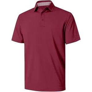NIASHOT 
Mens Polo Shirts Shorts Sleeve Golf T Shirts for Man Summer Casual Dry Fit Moisture Wicking Beach Vacation Tshirts Fishing Shirts Dad Gift Red L