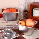 10 Set Stainless Steel Hotel Pans with Lids 1/6 Size 4 Inch Deep Steam Table Pans Food Containers Catering Food Storage Metal Pan Lid Anti-Jam Steam Pan Cover for Commercial Restaurant Hotel Buffet