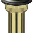 All Metal Brass Pop Up Sink Drain Without Overflow, Brushed Gold