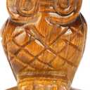 2" Yellow Tiger Eye Crystal Owl Figurine Gem Stone Owls Statue Animals Carving Owl Gifts for Home Office Decor