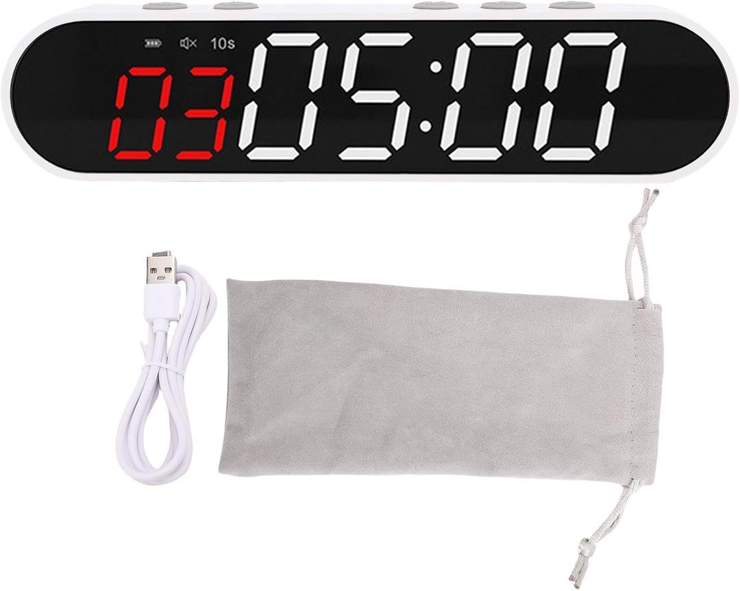 Portable Gym Timer Clock, Magnet Workout Sports Clock Stopwatch, Workout Interval Timer for Home, Gym, Garage, Boxing, Fitness